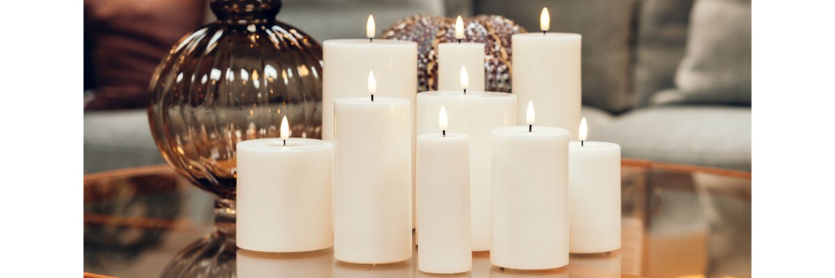 Sinnliche Atmosphäre gestalten: Deluxe Home Art\'s Echtwachsspiegel-LED-Kerzen mit Timerfunktion und Fernbedienung - LED-Kerzen mit Echtwachsspiegel: Deko-Trend 2024