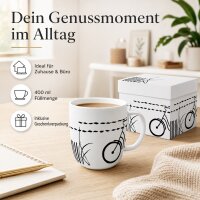 Fahrrad Porzellanbecher 400 ml mit Geschenkverpackung