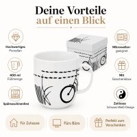 Fahrrad Porzellanbecher 400 ml mit Geschenkverpackung