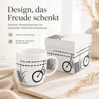 Fahrrad Porzellanbecher 400 ml mit Geschenkverpackung