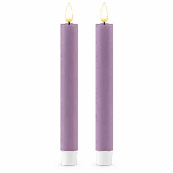 Deluxe Homeart LED Stabkerze 2er Set Lavendel