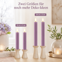 Deluxe Homeart LED Stabkerze 2er Set Lavendel