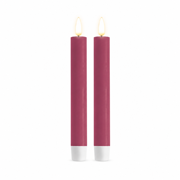 Deluxe Homeart LED Stabkerze 2er Set Magenta