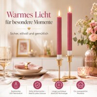 Deluxe Homeart LED Stabkerze 2er Set Magenta