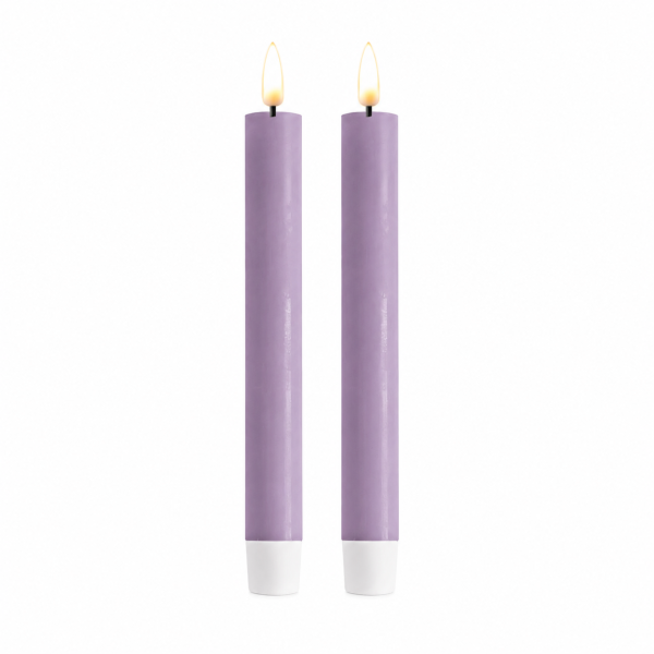 Deluxe Homeart LED Stabkerze 2er Set Violett
