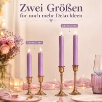 Deluxe Homeart LED Stabkerze 2er Set Violett