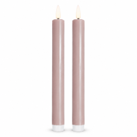Deluxe Homeart LED Stabkerze 2er Set Rose