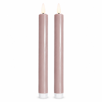 Deluxe Homeart LED Stabkerze 2er Set Rose
