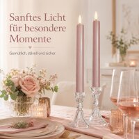 Deluxe Homeart LED Stabkerze 2er Set Rose