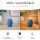 LED Kerze Deluxe Homeart Rillenkerze Ovale Formkerze aus Echtwachs mit hochwertigem Wachsspiegel - ( Ice Blue )