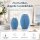 LED Kerze Deluxe Homeart Rillenkerze Ovale Formkerze aus Echtwachs mit hochwertigem Wachsspiegel - ( Ice Blue )