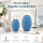 LED Kerze Deluxe Homeart Rillenkerze Ovale Formkerze aus Echtwachs mit hochwertigem Wachsspiegel - ( Ice Blue )