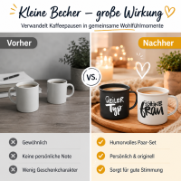 2er Metallbecher Set „Geiler Typ & Schöne Frau“ – 350 ml
