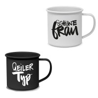 Geiler Typ & Schöne Frau Metall Becher 2er-SET