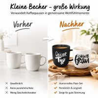 2er Becher Set „Geiler Typ & Schöne Frau“ – Porzellan Tassen 350 ml