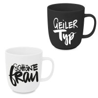 Geiler Typ & Schöne Frau Porzellan Becher 2er-SET