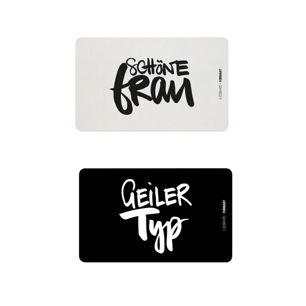 Geiler Typ & Schöne Frau Frühstücksbrett 2er-SET