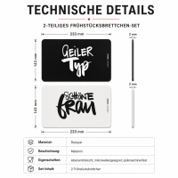 Geiler Typ & Schöne Frau Frühstücksbrett 2er-SET