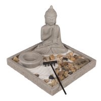 Dekoteller Buddha Zen-SET Teelichthalter