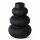 Schwarze Keramikvase 21cm - matte Steingut Vase modern skulptural