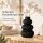Schwarze Keramikvase 21cm - matte Steingut Vase modern skulptural