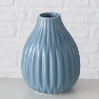 Deko Vase im 3er Set aus Keramik Mattes Design  Blau