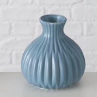 Deko Vase im 3er Set aus Keramik Mattes Design  Blau