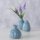 Deko Vase im 2er Set aus Keramik Mattes Design  Blau