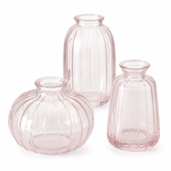 Boltze Home Vasenset Anika Rosa 3-teilig aus Glas