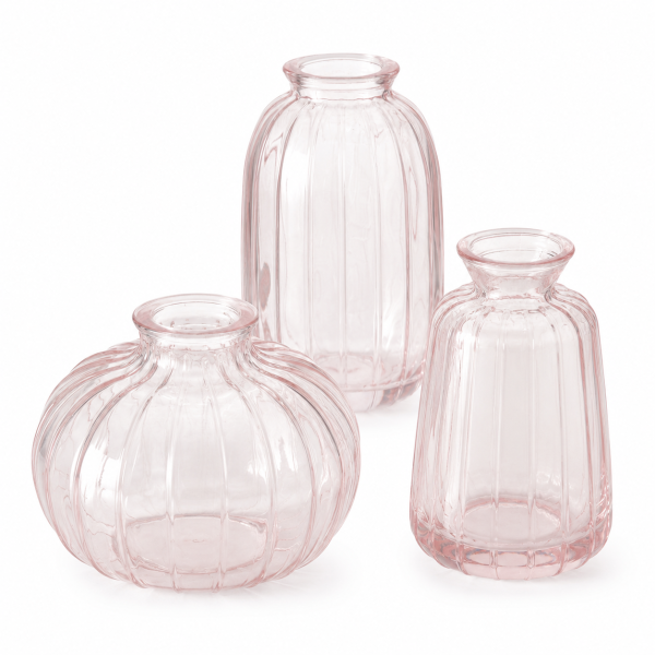 Boltze Home Vasenset Anika Rosa 3-teilig aus Glas