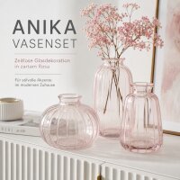 Boltze Home Vasenset Anika Rosa 3-teilig aus Glas