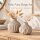 Deko Vase Beige Set 11cm Greige - Steingut Vase geometrisch matt