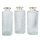 Vase im 3er Set aus Glas in Flaschenform Tischdekoration