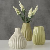 Blumenvase aus Keramik im 3er Set Mattes Design - Grün