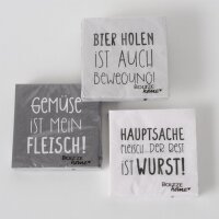Servietten Grillen Sprüche 3er Set 60 Stück