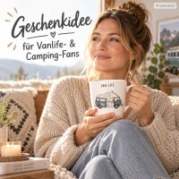 Jumbobecher Vanlife 480ml Bunt Dunkelblau Porzellan Camping Becher