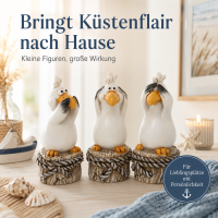 Boltze Home Dekofiguren Harrys 3er-SET aus Kunstharz