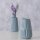 Deko Vase im 2er Set aus Keramik Mattes Design- Blau