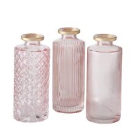 Vase im 3er Set aus Glas in Flaschenform Tischdekoration