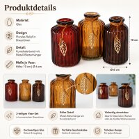 Boltze Vase Bilona 3er-Set in warmen Brauntönen