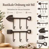 Boltze Garderobenhaken Tibeta 2er Set – Gusseisen Wandhaken in Braun