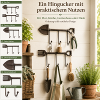 Boltze Garderobenhaken Tibeta 2er Set – Gusseisen Wandhaken in Braun