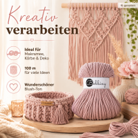 Baumwollkordeln - Flechtkordeln 5 mm - 100m Blush