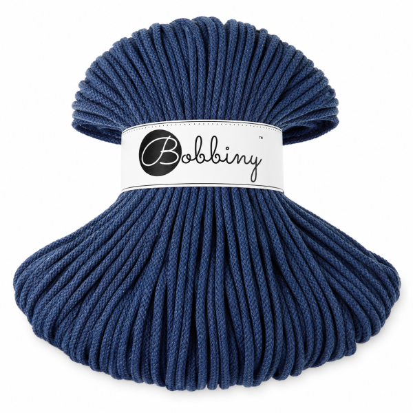 Flechtkordel 5mm 100m Blau Jeans - Makramee Garn Baumwolle