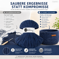 Flechtkordel 5mm 100m Blau Jeans - Makramee Garn Baumwolle