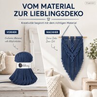 Flechtkordel 5mm 100m Blau Jeans - Makramee Garn Baumwolle
