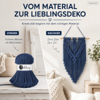 Flechtkordel 5mm 100m Blau Jeans - Makramee Garn Baumwolle