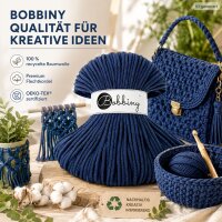 Flechtkordel 5mm 100m Blau Jeans - Makramee Garn Baumwolle
