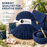 Flechtkordel 5mm 100m Blau Jeans - Makramee Garn Baumwolle