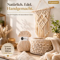 Baumwollkordel 5mm 100m Natur - Makramee Kordel Golden Natural